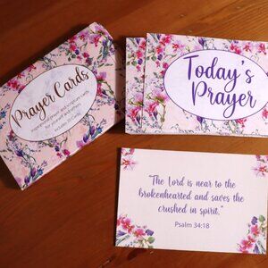 Inspirational Prayer Card Set with Scripture – Set of 20 Floral Faith Cards